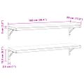 vidaXL Nástenné police 2 ks 100x30 cm strieborné nehrdzavejúca oceľ