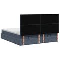 vidaXL Ottoman posteľ s matracom a LED Tmavosivá 200 x 200 cm Zamat