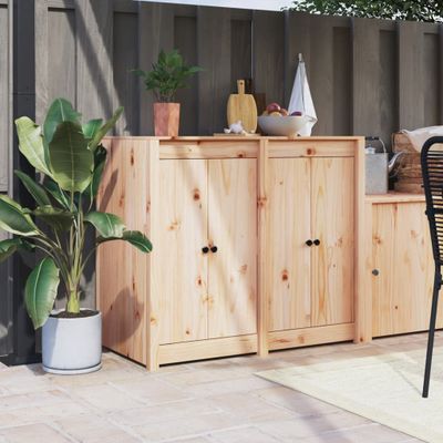 vidaXL Vonkajšie kuchynské dvierka MEPPEL 2 ks 50x9x82 cm masívna borovica