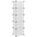 vidaXL Stojan na topánky priehľadný 44x31,5x153,5 cm PP