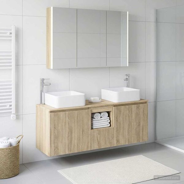 vidaXL Set kabinetov do kúpeľne 4 pcs Dub sonoma Kompozitné drevo