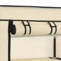 vidaXL Regál na topánky s krytom, krémový 58x28x106 cm, látka
