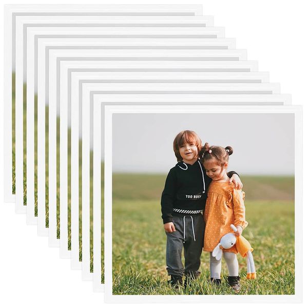 vidaXL Fotorámiky na stôl, koláž 10 ks, biele 20x20 cm, MDF