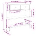 vidaXL Konzolový stolík dymový dub 72,5x25x75 cm kompozitné drevo