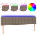 vidaXL Čelo postele s LED sivohnedé 160x5x78/88 cm látka