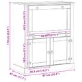 vidaXL Skriňa na víno Biela 97 x 45 x 114 cm Masívne borovicové drevo