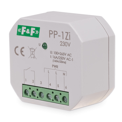 Relé elektromagnetické F&F PP-1Zi/230, 1× NO, 230V, 16A, do krabice