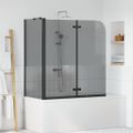 vidaXL Zábrana sprchy Čierna 120 x 68 x 130 cm ESG sklo a hliník