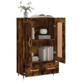 vidaXL Vysoká skrinka dymový dub 69,5x31x115 cm kompozitné drevo