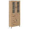 vidaXL Highboard 2 ks Remeselný dub 69,5 x 34 x 180 cm