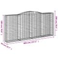 vidaXL Oblúkové gabiónové koše 5ks 400x50x180/200cm pozinkované železo