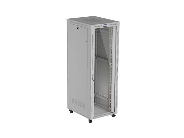 19'' Voľne stojaca racková skriňa 47U 800X1000 sivé presklené dvere lcd lanberg (flat pack) V2