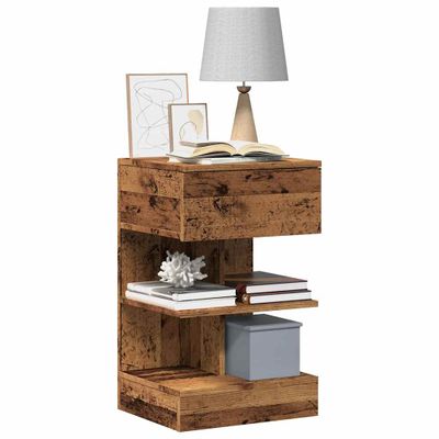 vidaXL Nočná skrinka Old Wood 40x35x65 cm Engineered Wood