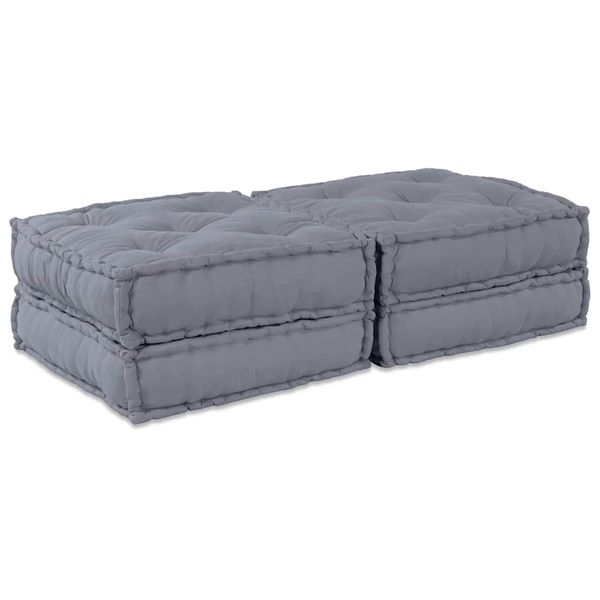 vidaXL Modulová pohovka 2 pcs Sivá 140 x 70 x 36 cm Látka