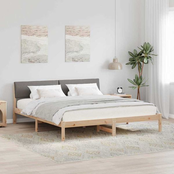 vidaXL Rám postele Hnedá a taupe 200 x 200 cm Borovicový masív