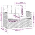 vidaXL Záhradná lavička s vankúšmi čierna 105 cm polyratan