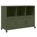 vidaXL Komoda olivovozelená 100,5x39x72 cm oceľ