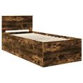 vidaXL Rám postele Dymová dub 90 x 200 cm Kompozitné drevo
