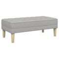vidaXL lavička s vankúšom Oblá šedá 113 x 57 x 39 cm látka