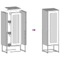 vidaXL Highboard White 36x39x123 cm Oceľ valcovaná za studena