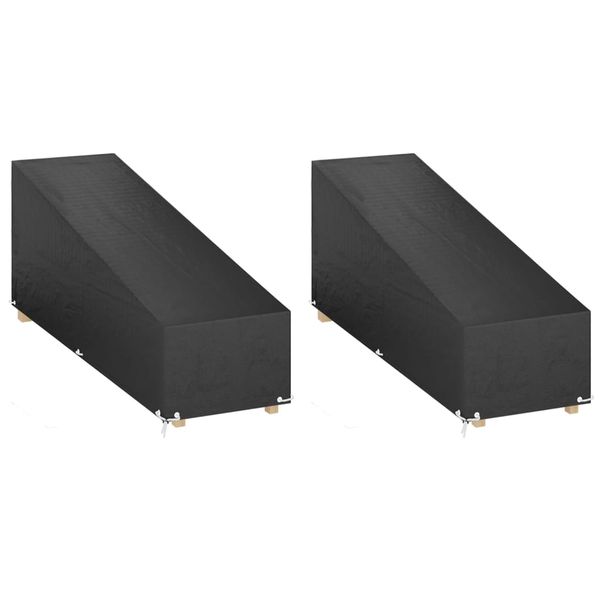 vidaXL Kryty na lehátko 2 ks 12 očiek 205x75x40/70 cm polyetylén