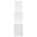 vidaXL Knižnica v tvare schodov lesklá biela 107 cm spracované drevo