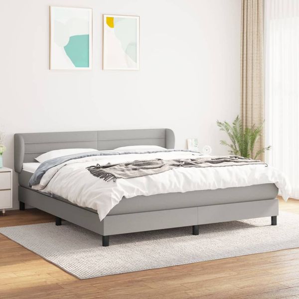 vidaXL Boxspring posteľ s matracom svetlosivá 100x200 cm látka