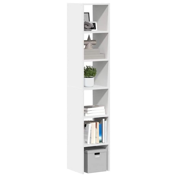 vidaXL Knižnice 2 ks stohovateľné biele 30x30x80 cm kompozitné drevo