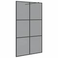 vidaXL Stena walk-in sprchy Čierna 115 x 195 cm tvrdené sklo