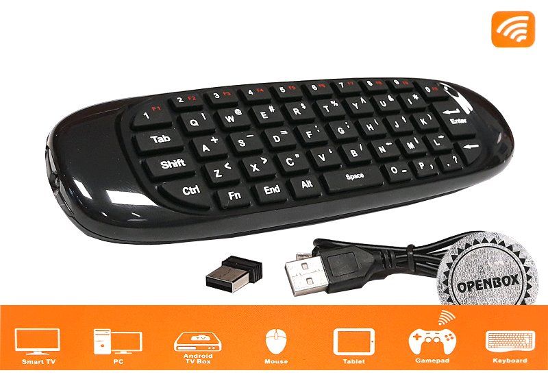 OPENBOX Airmouse bezdrôtové diaľkové ovládanie s klávesnicou QWERTY