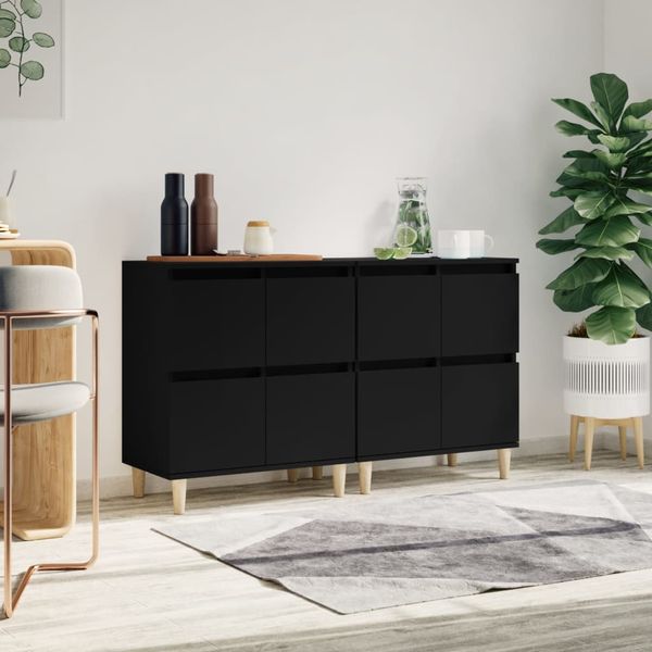 vidaXL Komody 2 ks čierne 60x35x70 cm kompozitné drevo