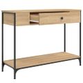 vidaXL Konzolový stolík dub sonoma 100x34,5x75 cm kompozitné drevo