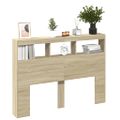 vidaXL Skrinka na čelo postele s LED dub sonoma 140x17x102 cm
