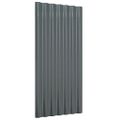 vidaXL Strešné panely 12 ks pozinkovaná oceľ antracitové 80x36 cm