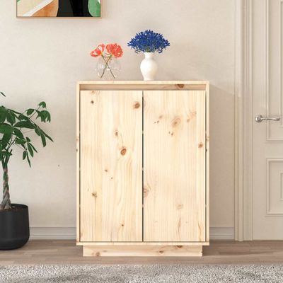 vidaXL Skrinka na topánky 60x35x80 cm masívna borovica
