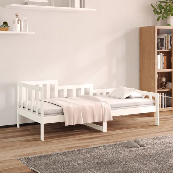 vidaXL Denná posteľ s matracom biela 80x200 cm masívna borovica