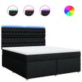 vidaXL Posteľný rám boxspring s matracom čierny 180x200 cm látka