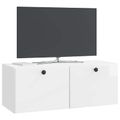 vidaXL Nástenná TV skrinka 78,5 x 31 x 30 cm Biela s vysokým leskom