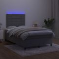 vidaXL Posteľ boxsping s matracom a LED tmavosivá 120x200 cm zamat
