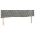 vidaXL Čelo postele s LED bledosivé 183x16x78/88 cm zamat