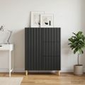 vidaXL Servírovacia skriňa Čierna 66 x 34,5 x 90 cm Kompozitné drevo