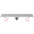 vidaXL Rovný sprchový odtok s vlnkami, 730x140 mm, nerezová oceľ