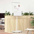 vidaXL Magnetická biela tabuľa Šedý a biely 62 x 62,5 x 197 cm EPS