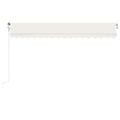 vidaXL Automatická markíza, LED a senzor vetra 400x350 cm, krémová