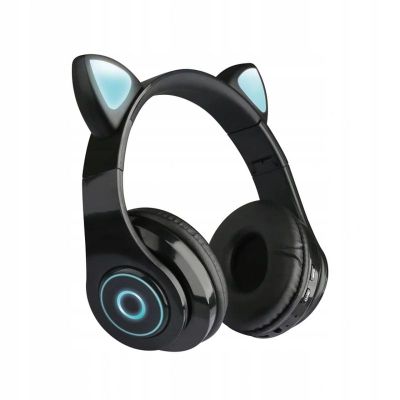 Bluetooth slúchadlá B39 mačacie uši čierne