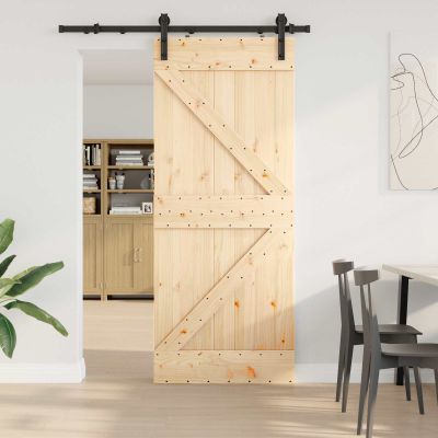 vidaXL Posuvné dvere NARVIK Prírodná a čierna 85 x 210 cm (152,5 cm)