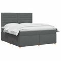 vidaXL Posteľ boxspring s matracom Tmavosivá 140 x 200 cm Látka