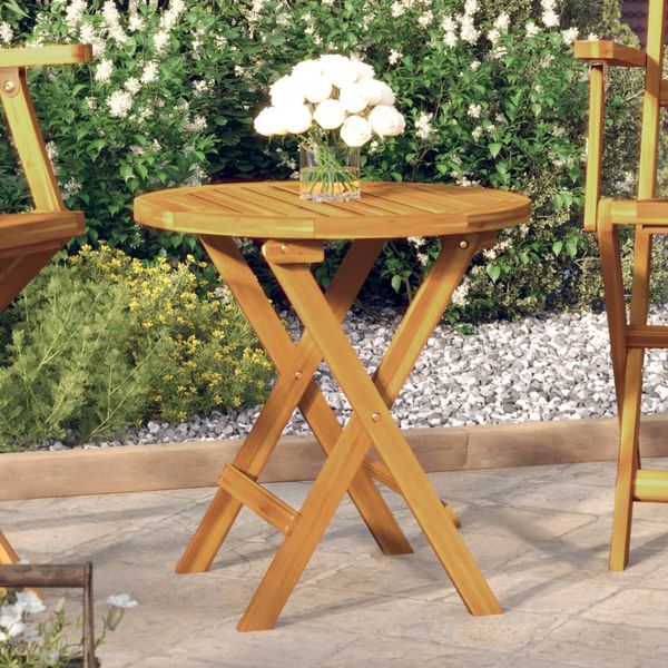 vidaXL Bistro stolík Ø46x47 cm akáciový masív