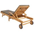 vidaXL Ležadlo s vankúšom 100% polyester a masívny teak