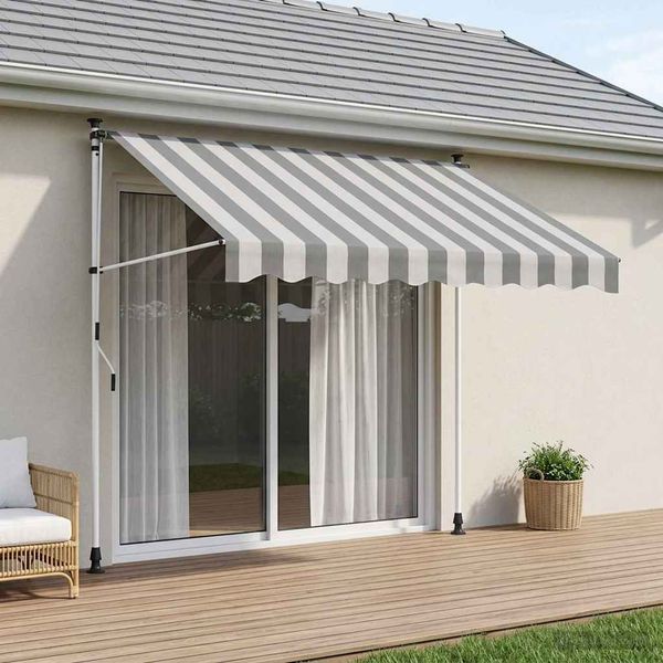 vidaXL Ručná skladacia markíza Antracitová a biela 250 cm